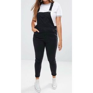 Asos black denim overalls